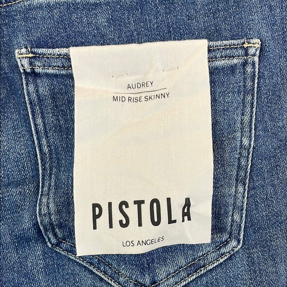 Pistola Audrey Mid Rise Blue Skinny Distressed Jeans 27 - Picture 9 of 12